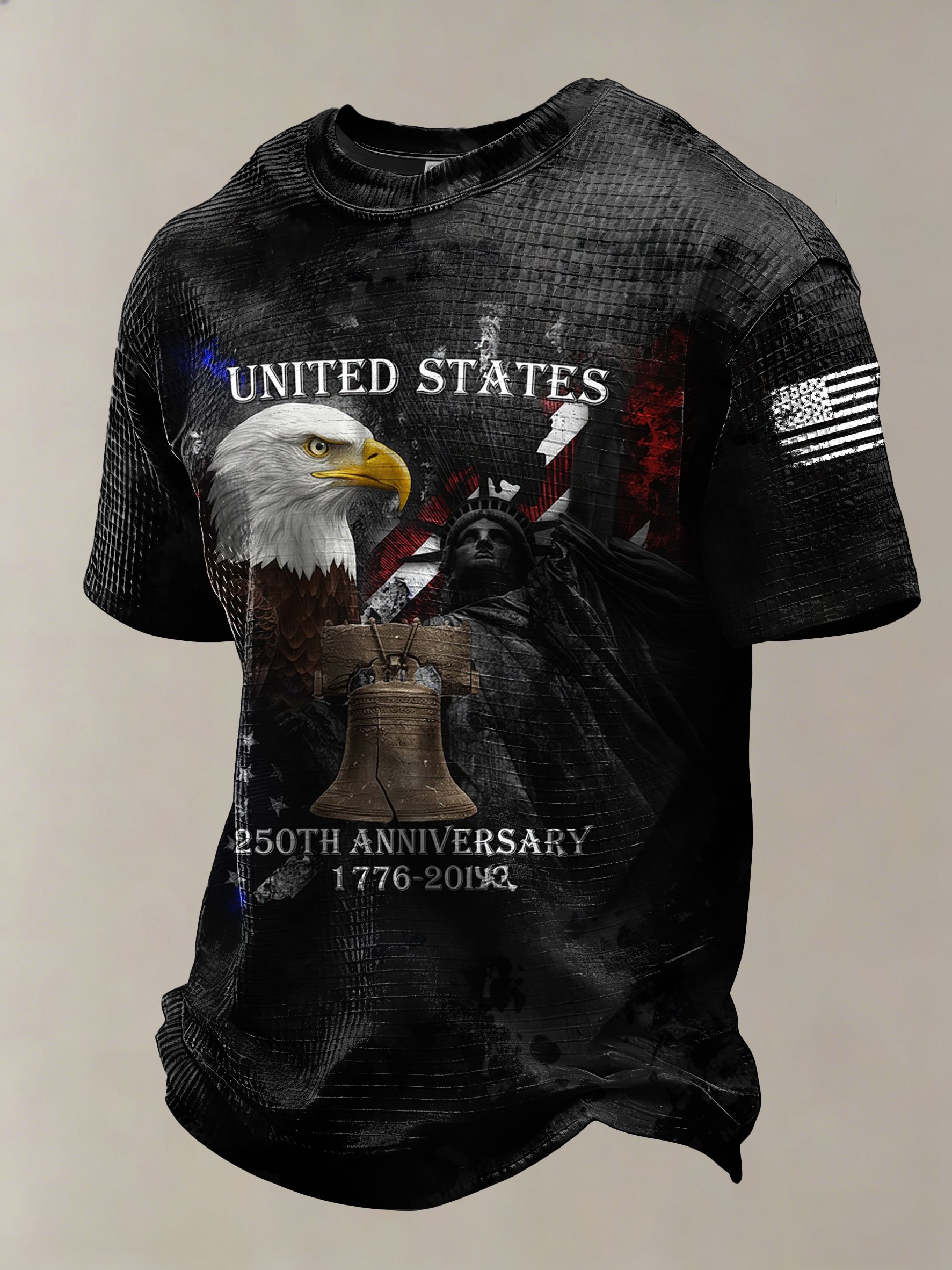 Men's Casual American 250th Anniversary Print T-Shirt