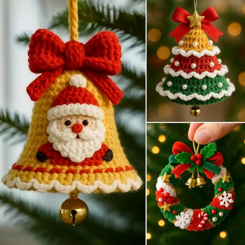 DIY Crochet Christmas Bell Ornament Kit