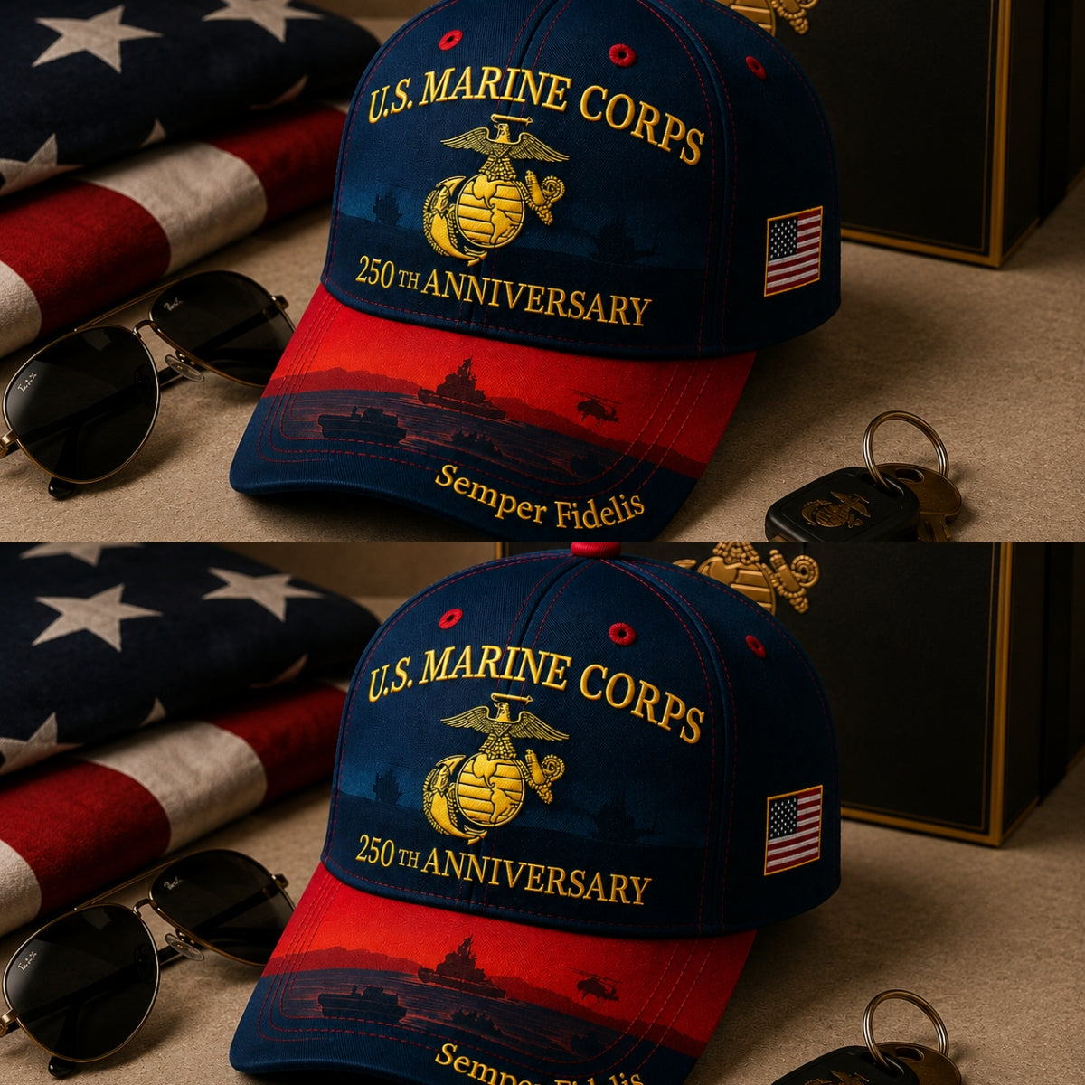 🔥 Father’s Day Sale - ❤️ U.S. Marine Corps 250th Anniversary Commemorative Embroidered Cap 🇺🇸