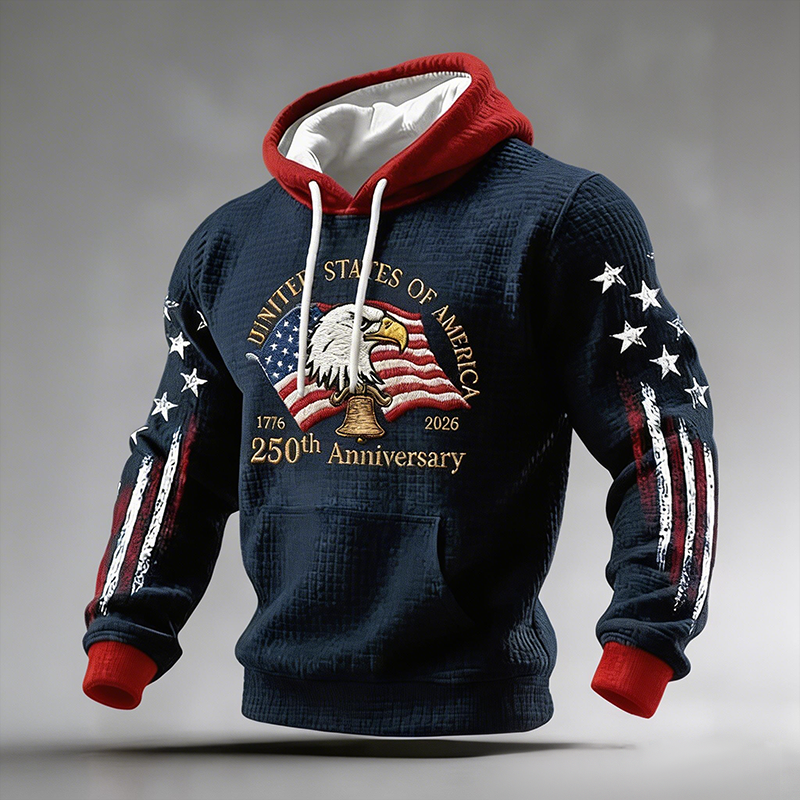 Men's Casual American 250th Anniversary Print Sweatshirt