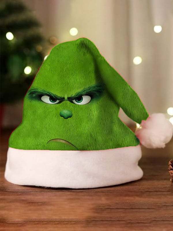 🎄Grinch Green Christmas Hat – Reversible Fleece for Kids & Adults🎅