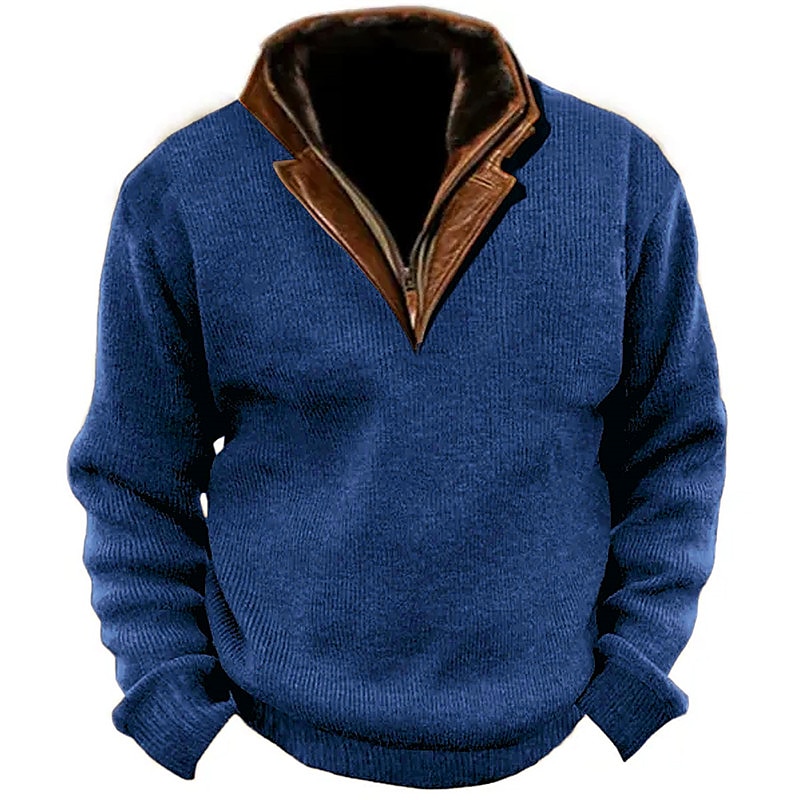Men's Fall and Winter Outdoor Standing Collar Long Sleeve Sweatshirt
