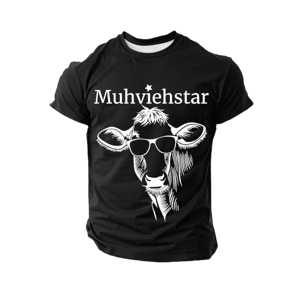 Men's Funny T Shirt Short Sleeve T shirt 3D Print Crew Neck Shirt Exaggerated Designer Horror Party Street Holiday Black White Blue Summer Spring All Seasons Clothing Apparel