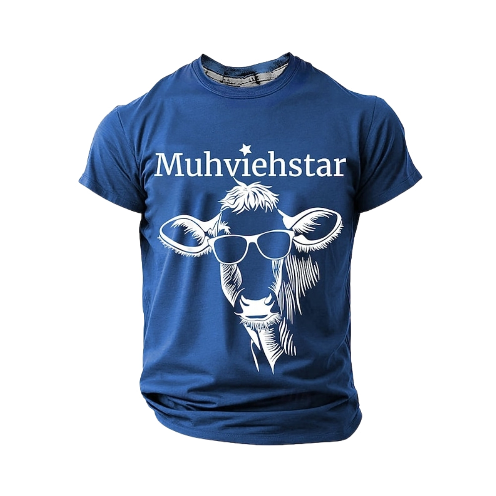 Men's Funny T Shirt Short Sleeve T shirt 3D Print Crew Neck Shirt Exaggerated Designer Horror Party Street Holiday Black White Blue Summer Spring All Seasons Clothing Apparel