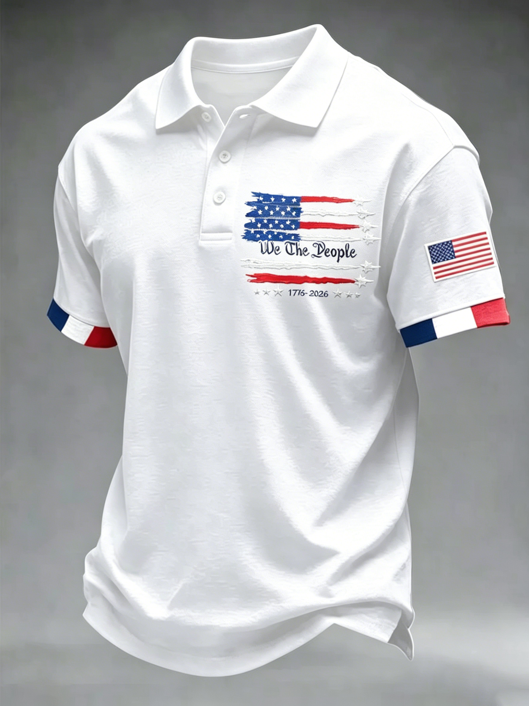 Men'S USA 1776-2026 Print Polo Shirt