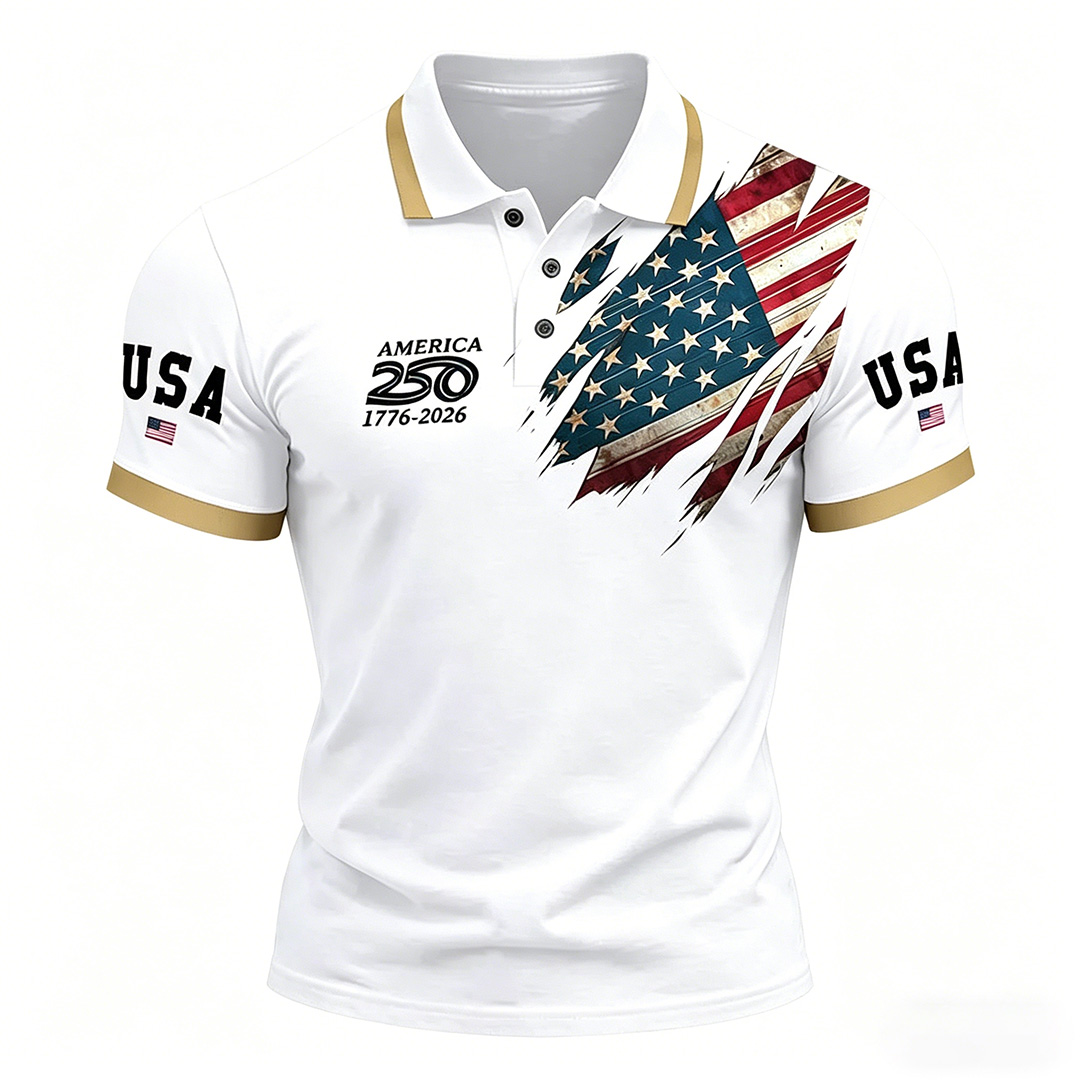Men's American 250th Anniversary Casual Short-Sleeve Polo Shirt