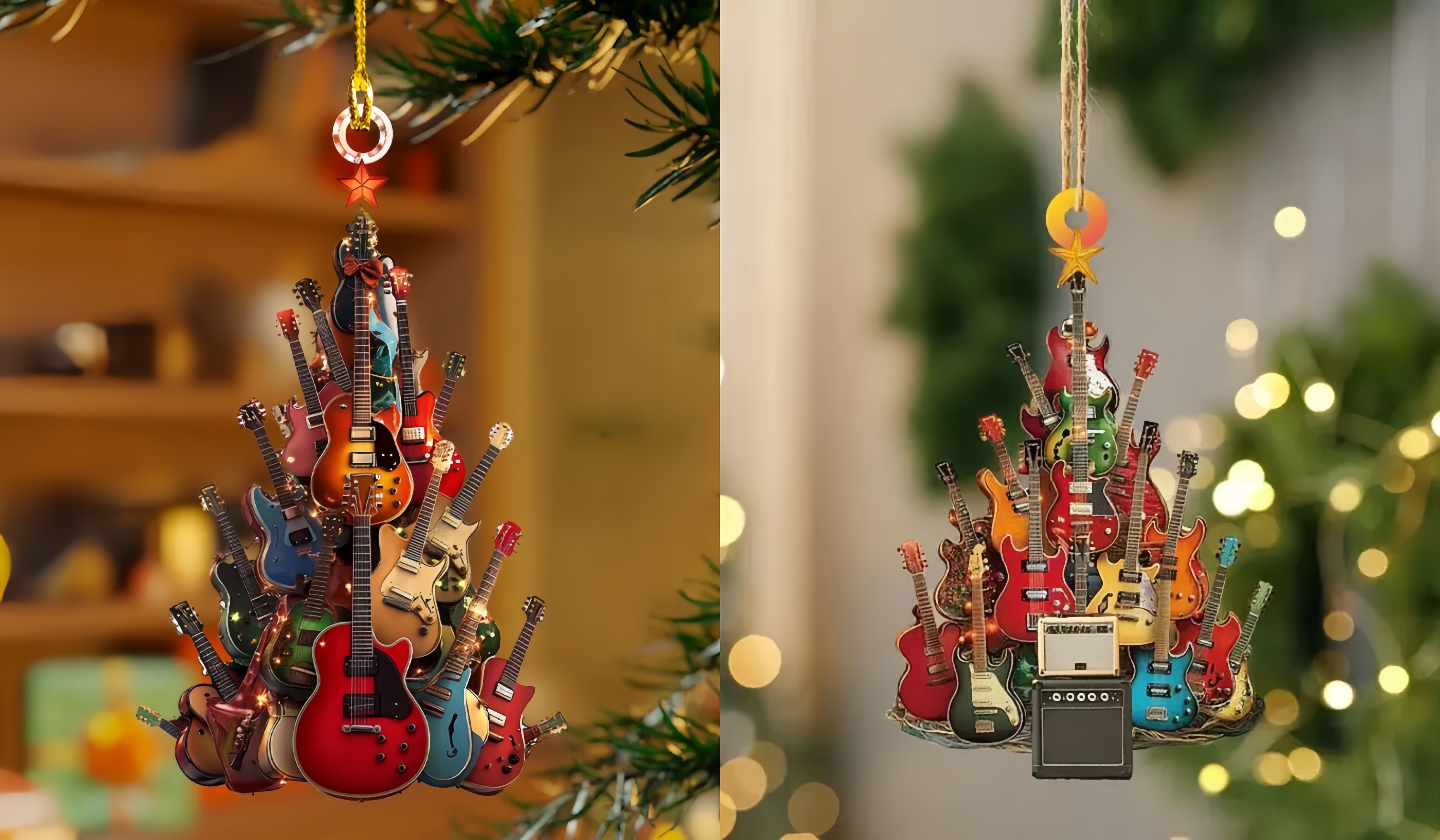 Rockin' Around The Guitar Christmas Tree Ornament