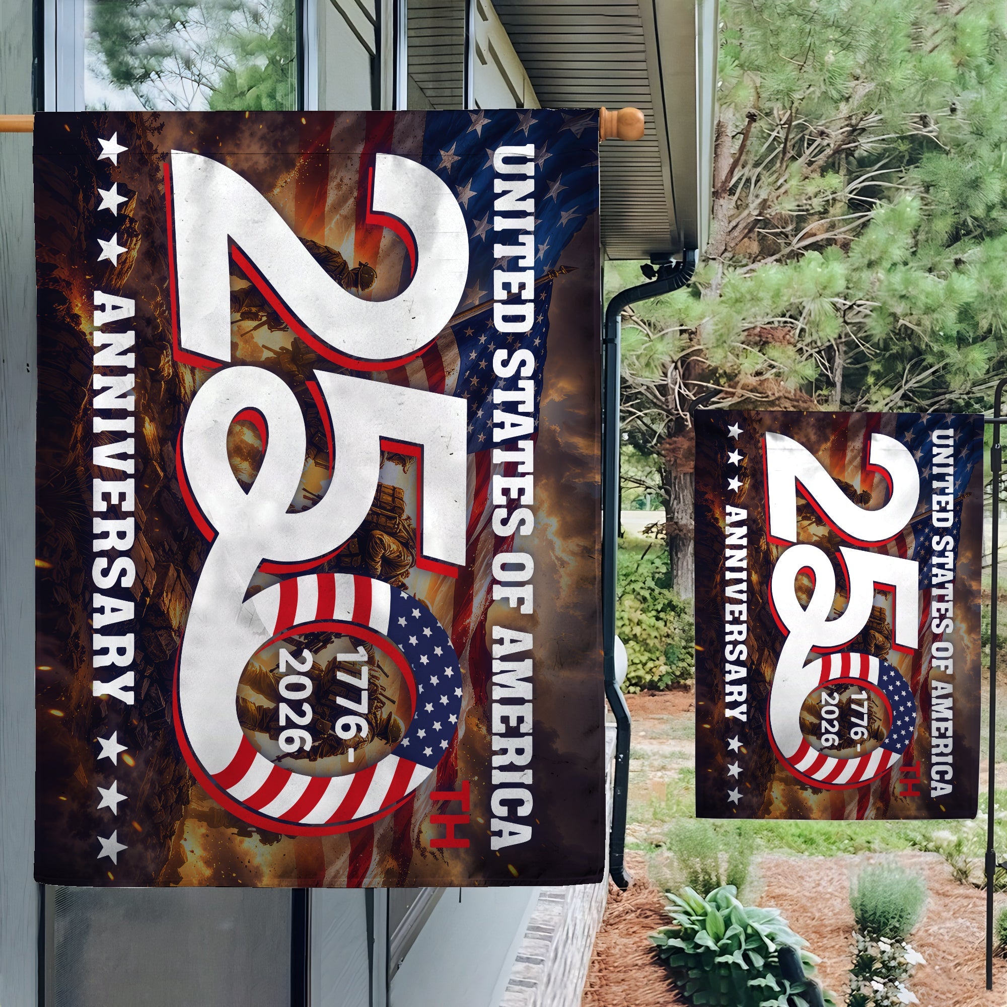 250th Anniversary 1776 2026 United States of America Semiquincentennial Grommet Flag