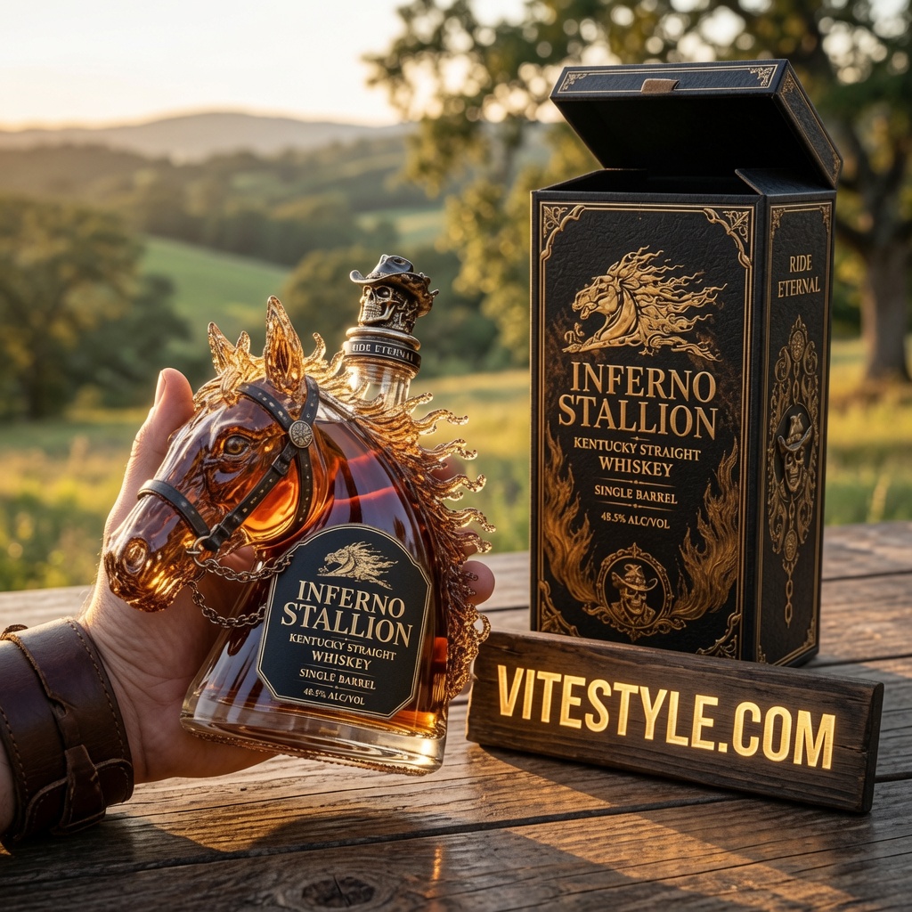 Inferno Stallion Single Barrel Whiskey Bottle