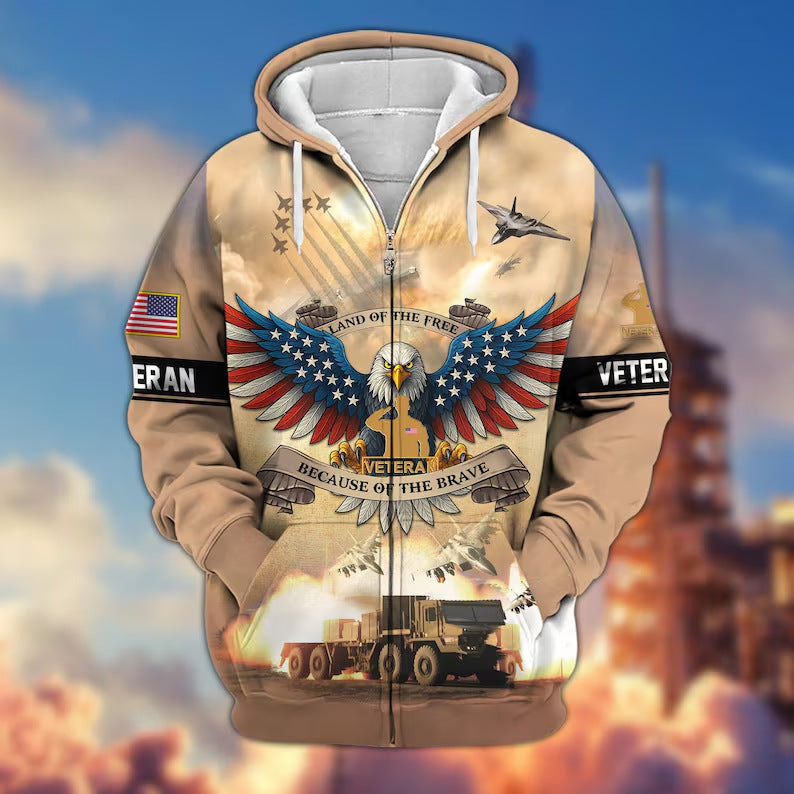 😊Premium US Veterans Zip Hoodie, Gifts For US Veterans, Veterans Day.