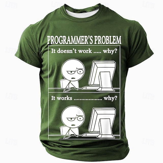 Men's Funny T Shirt Short Sleeve T shirt 3D Print Crew Neck Shirt Fashion Daily Basic Street Casual Black Red Blue Summer Spring Clothing Apparel