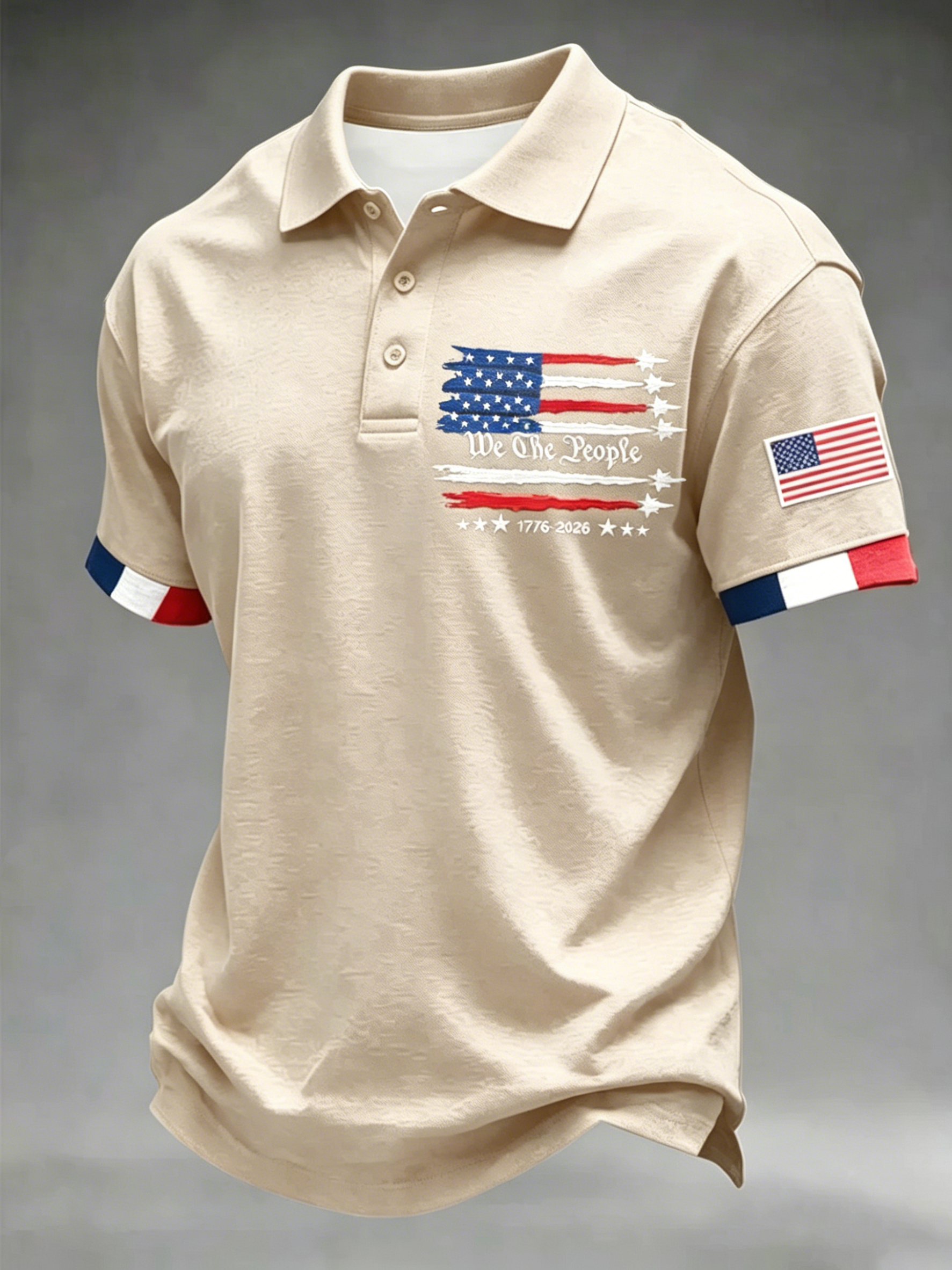 Men'S USA 1776-2026 Print Polo Shirt