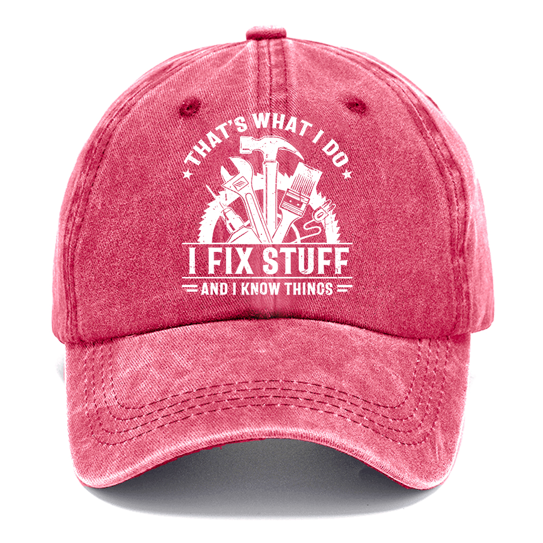 Handyman Motto Cap – I Fix Stuff & I Know Things