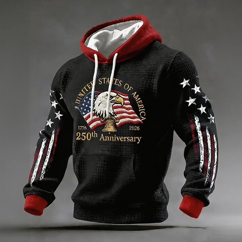 Men's Casual American 250th Anniversary Print Sweatshirt