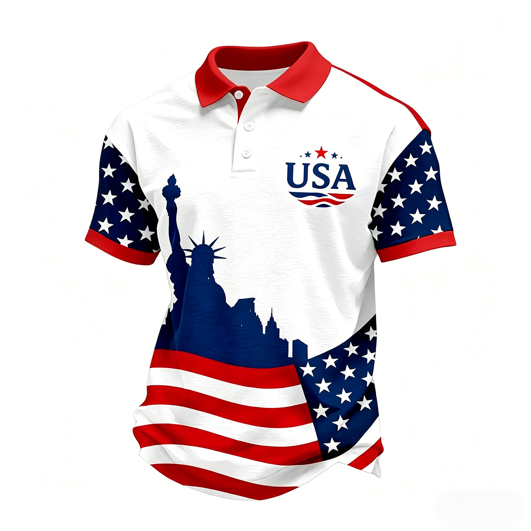 Men's American 250th Anniversary Casual Short-Sleeve Polo Shirt