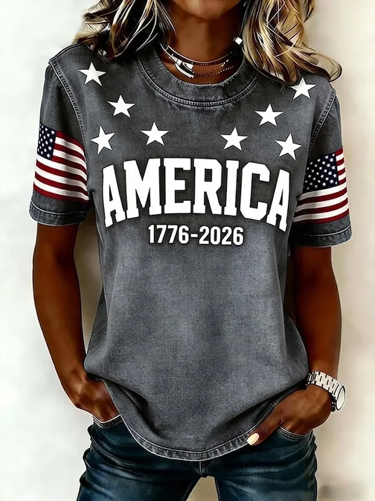 Women's 250th Anniversary Printed Casual T-shirt