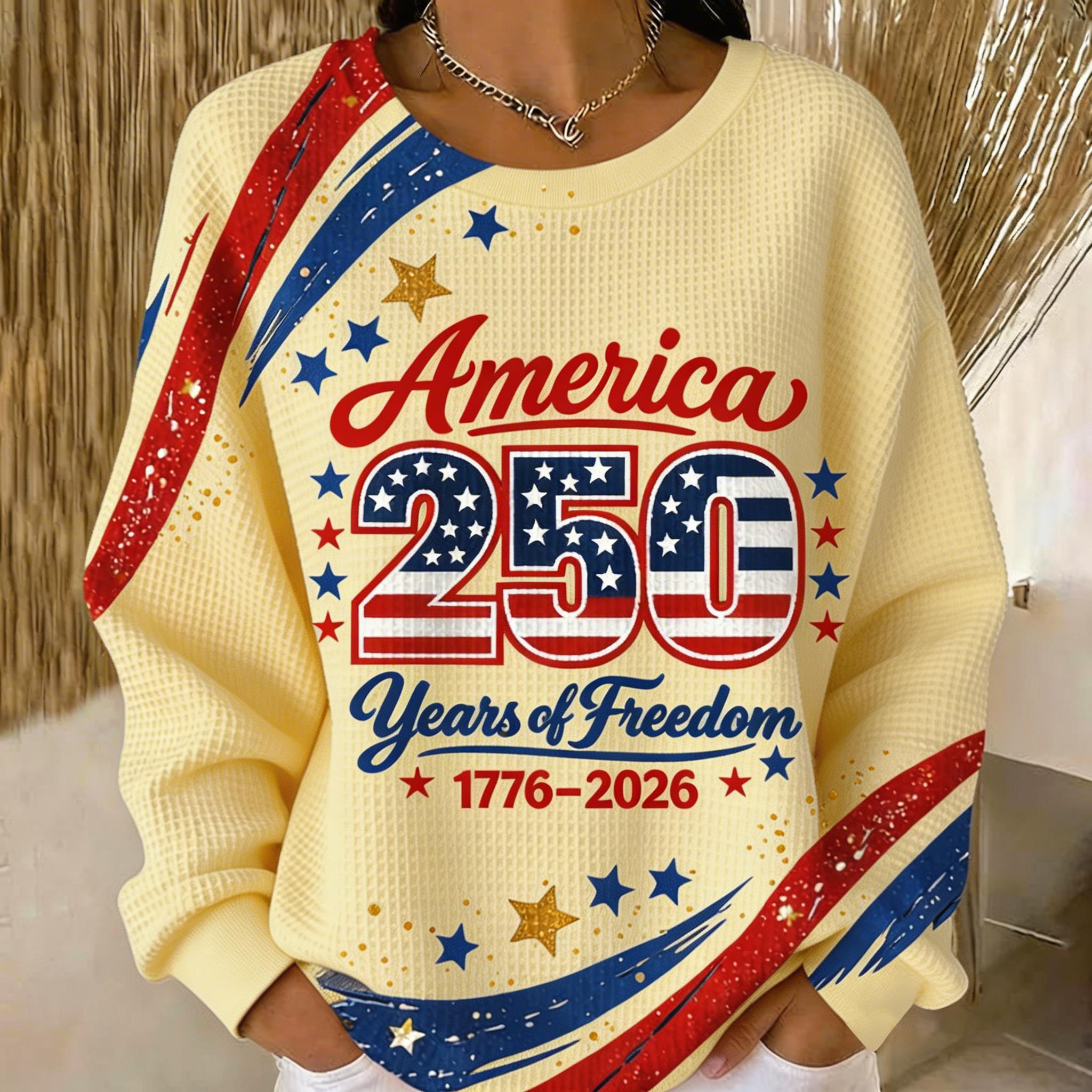 Women's 250th Anniversary Patchwork Casual Sweatshirt