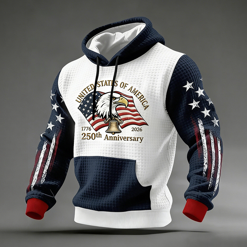 Men's Casual American 250th Anniversary Print Sweatshirt
