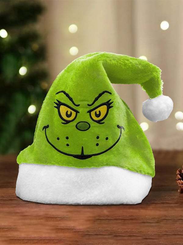 🎄Grinch Green Christmas Hat – Reversible Fleece for Kids & Adults🎅