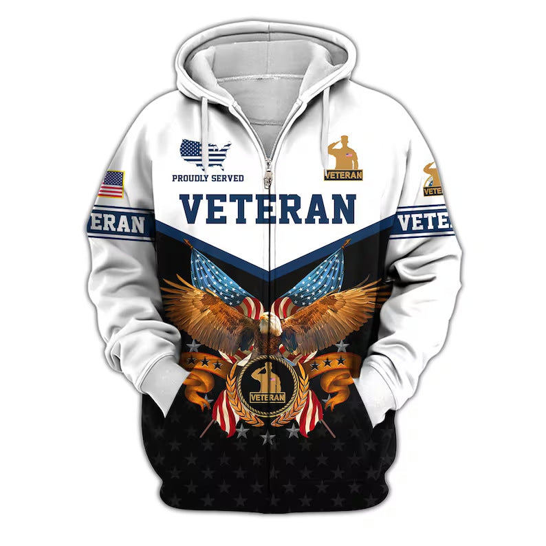 😊Premium US Veterans Zip Hoodie, Gifts For US Veterans, Veterans Day.