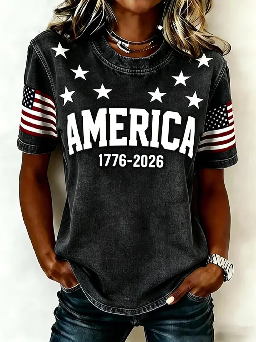 Women's 250th Anniversary Printed Casual T-shirt
