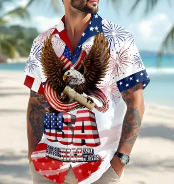 Men's 250th Anniversary Print Hawaiian Shirt
