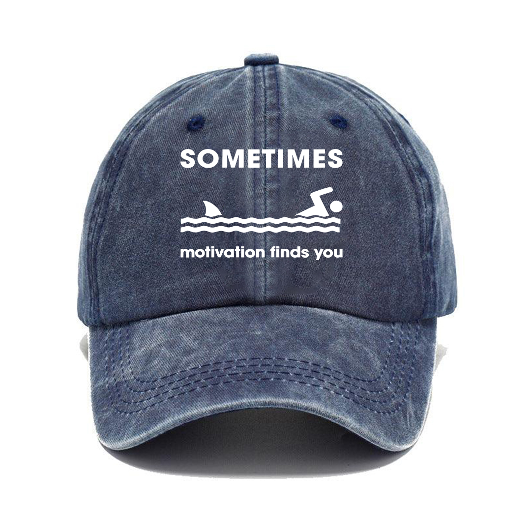 Chased by Motivation Shark Cap | Retro Washed Baseball Cap