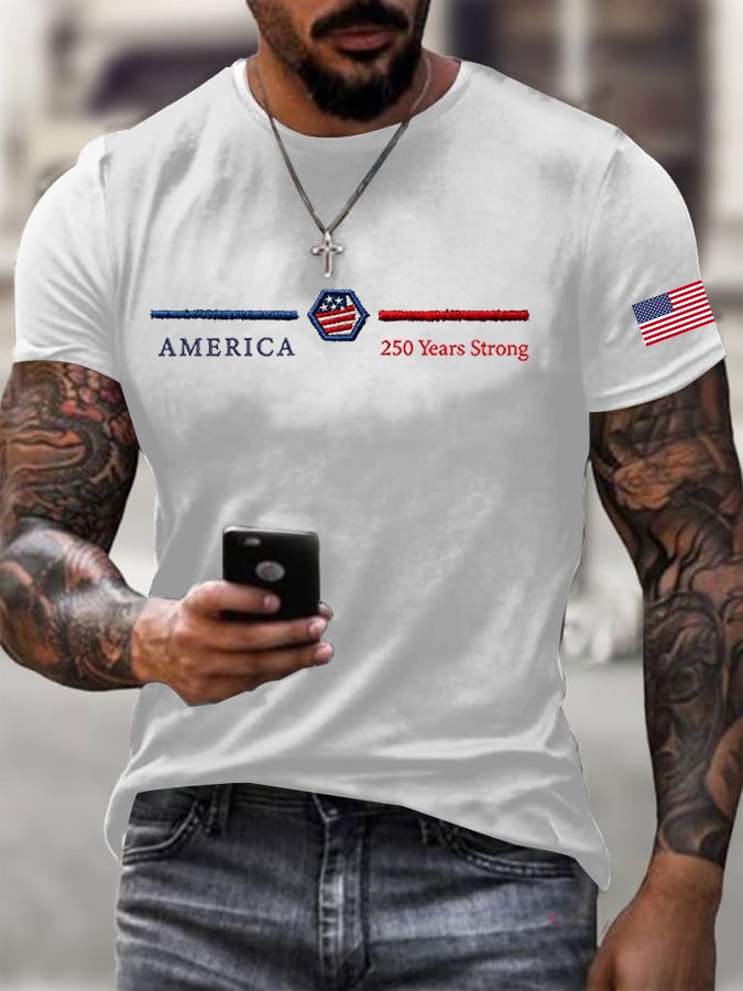 Men's American 250th Anniversary Printed Casual T-Shirt