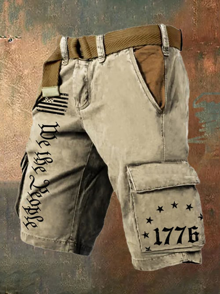 Men's American Flag Independence Day Print Casual Shorts
