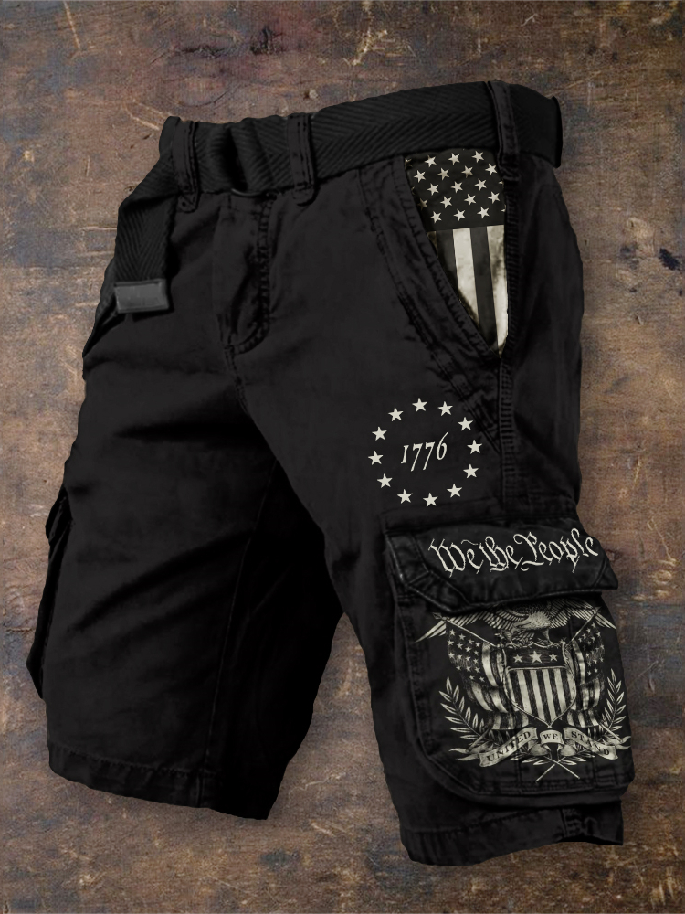 Men's Vintage United We Stand Patriot Cargo Shorts