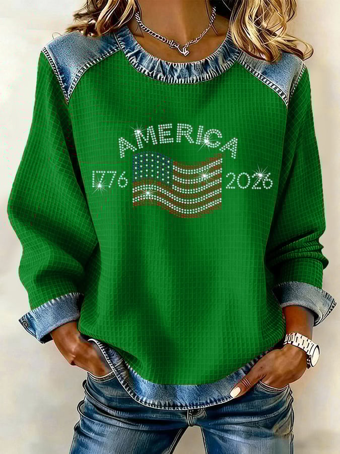 Women's 250th Anniversary Patchwork Casual Sweatshirt