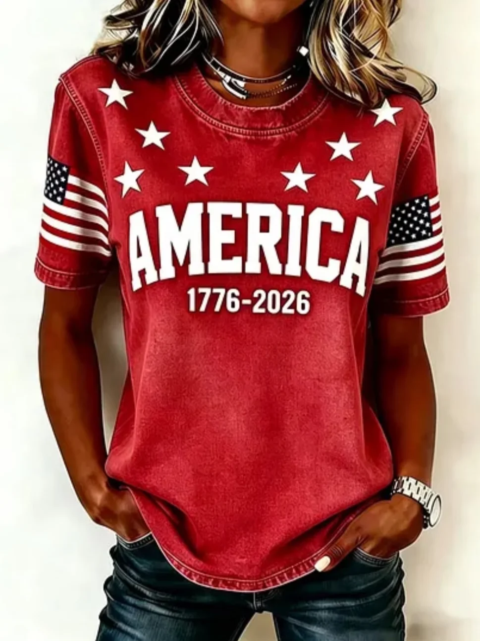 Women's 250th Anniversary Printed Casual T-shirt