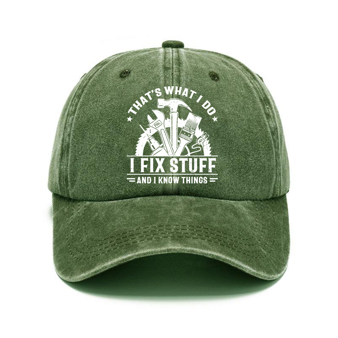 Handyman Motto Cap – I Fix Stuff & I Know Things