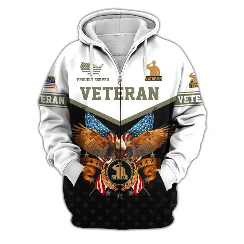 😊Premium US Veterans Zip Hoodie, Gifts For US Veterans, Veterans Day.