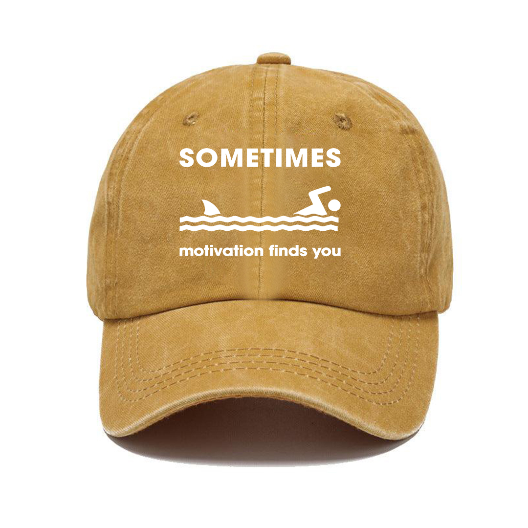 Chased by Motivation Shark Cap | Retro Washed Baseball Cap