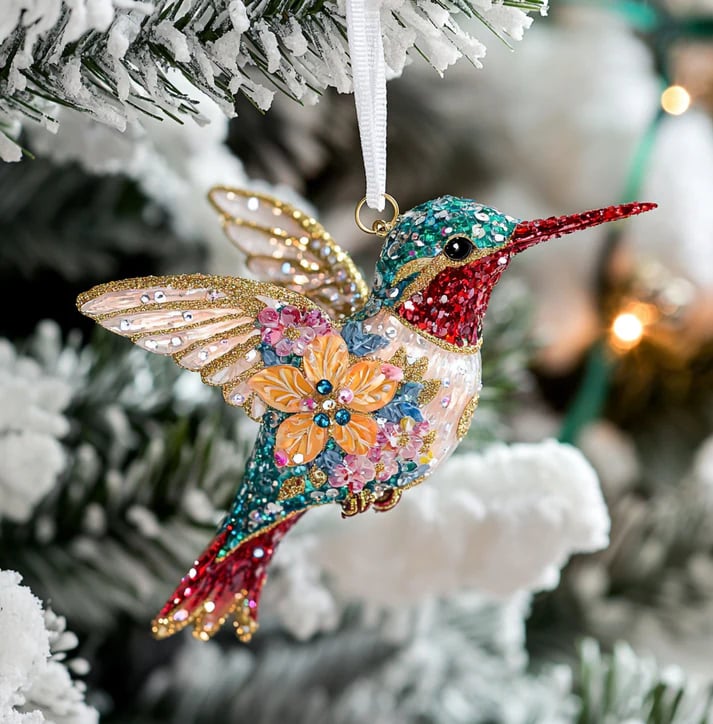 🔥Last Day 50% OFF -🐦Hummingbird Christmas Ornament✨Glittering Holiday Decoration💠(✨Same as in the video)