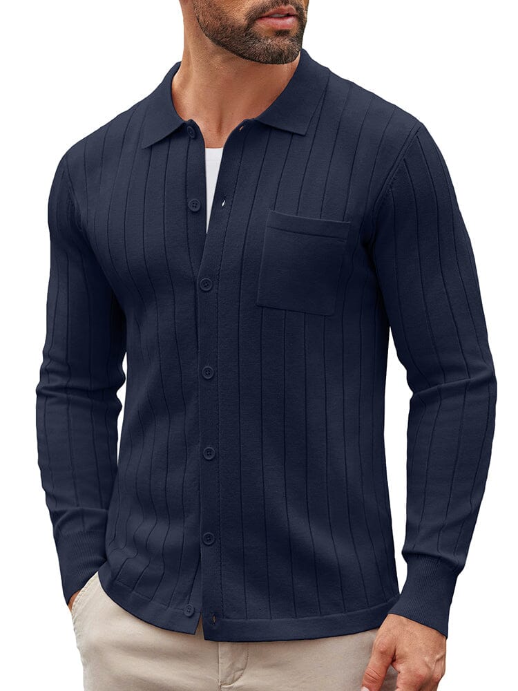 Casual Knit Ribbed Cardigan