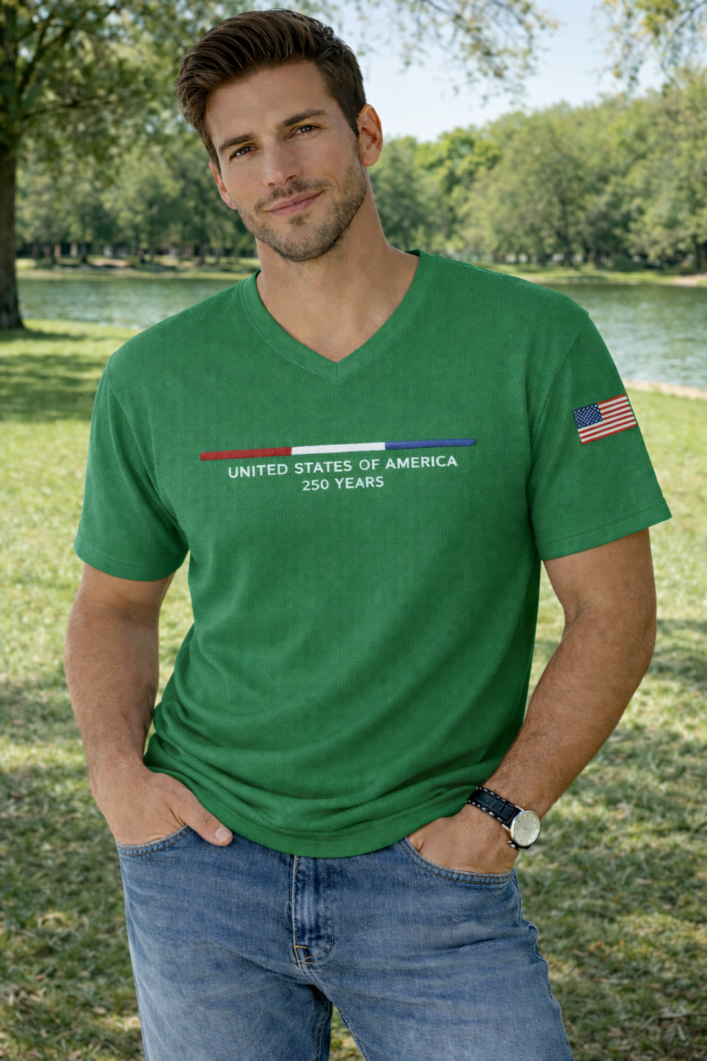 Men's USA 250th Anniversary Waffle Knit Tee – Limited Edition