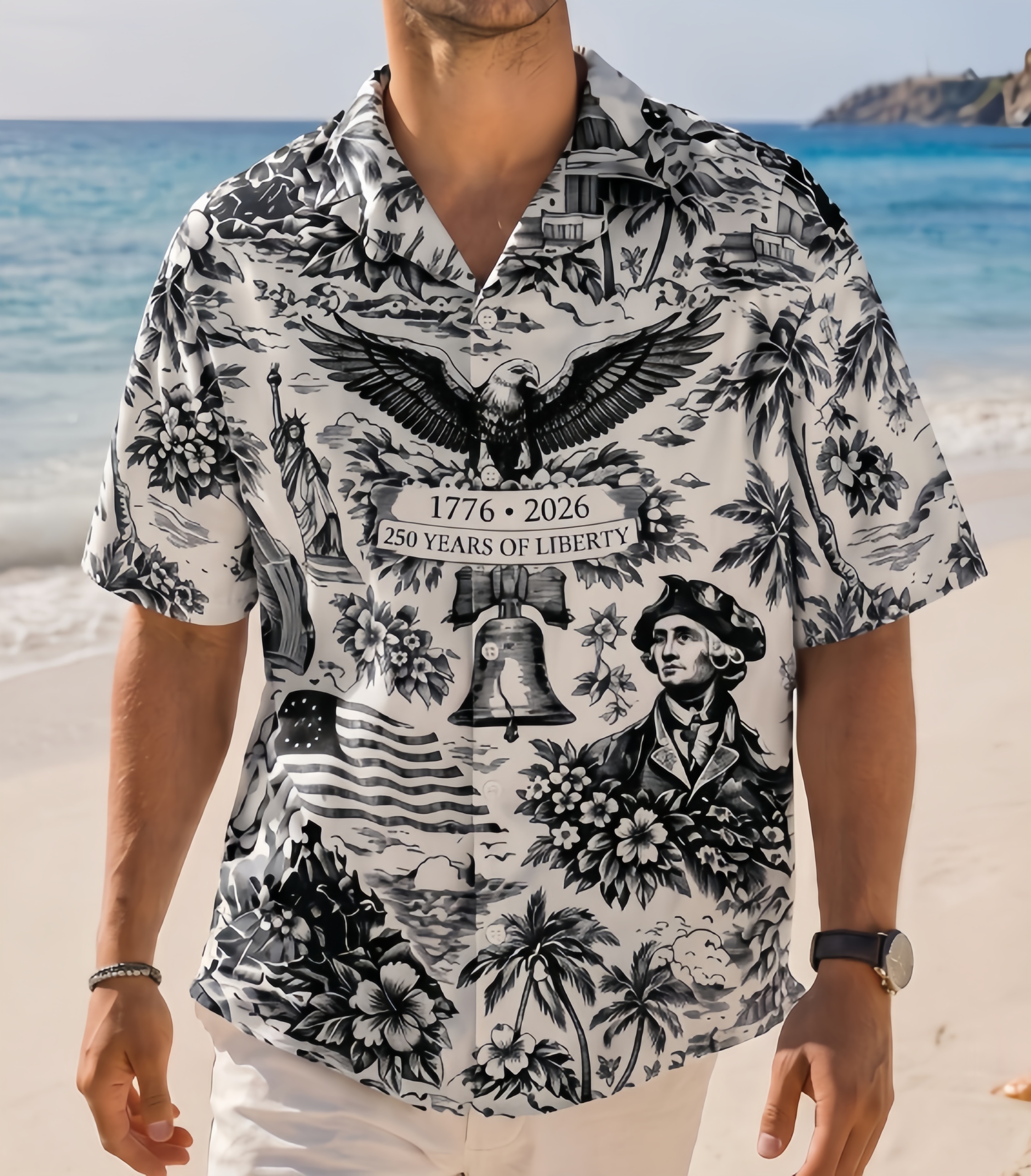 Men's 250th Anniversary Print Hawaiian Shirt
