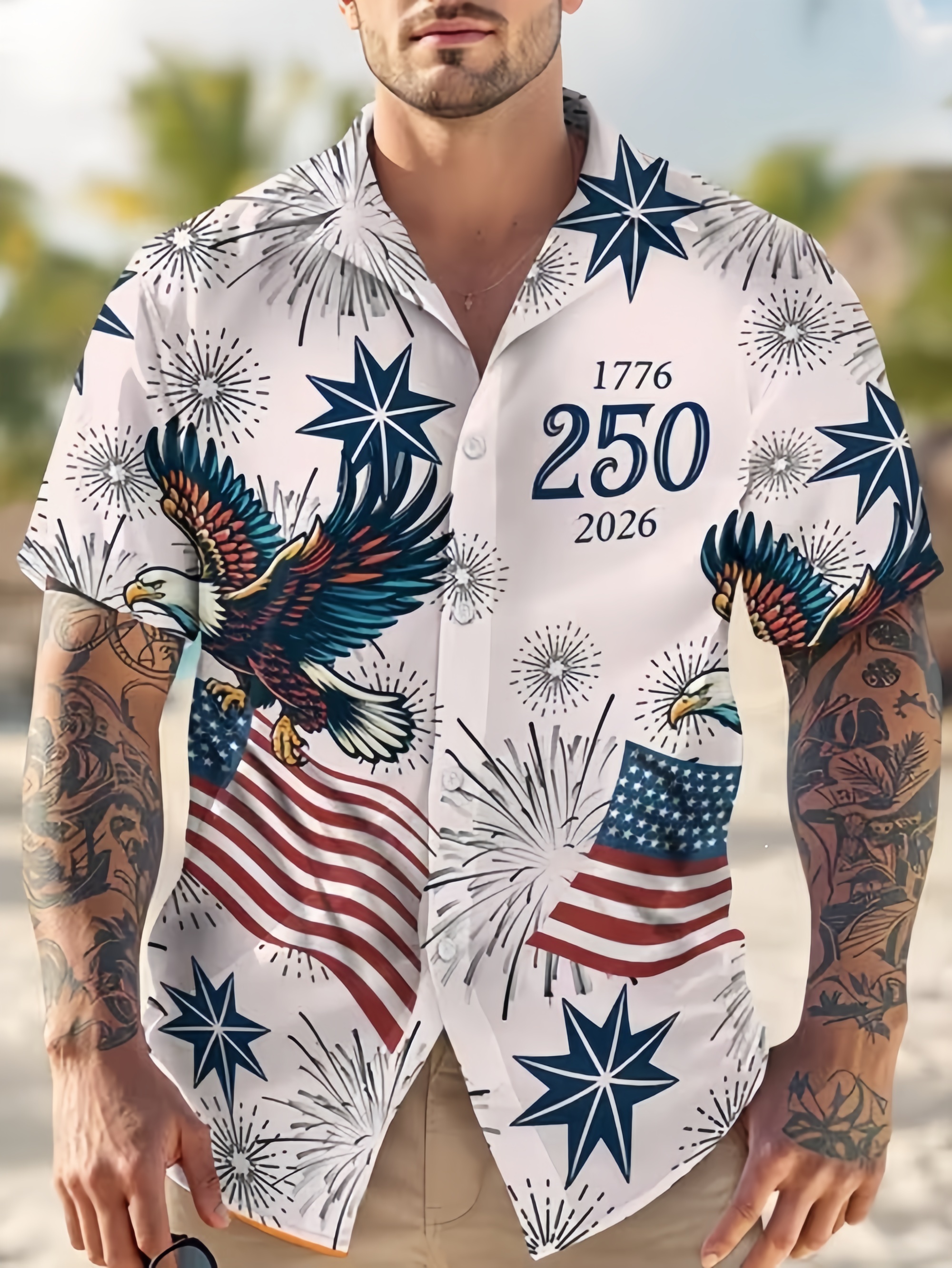 Men's 250th Anniversary Print Hawaiian Shirt