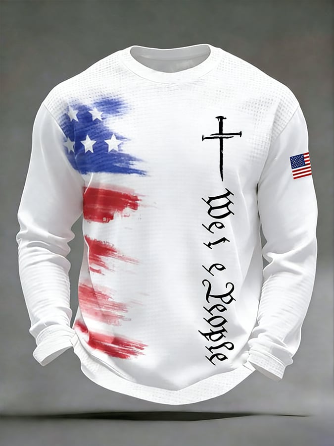 Men's casual faith waffle-knit T-shirt