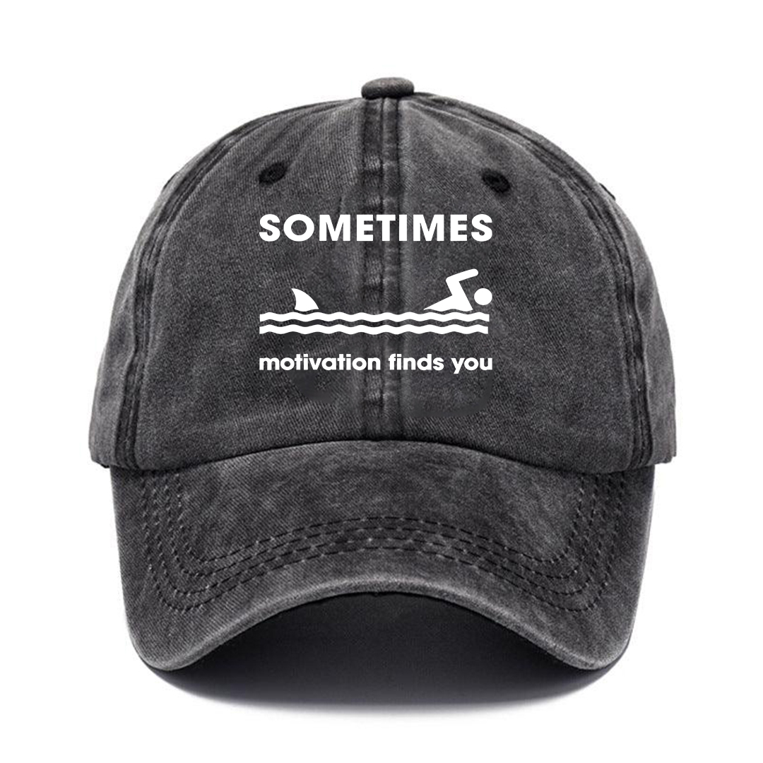 Chased by Motivation Shark Cap | Retro Washed Baseball Cap