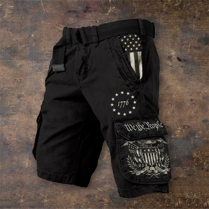 Men's Vintage United We Stand Patriot Cargo Shorts
