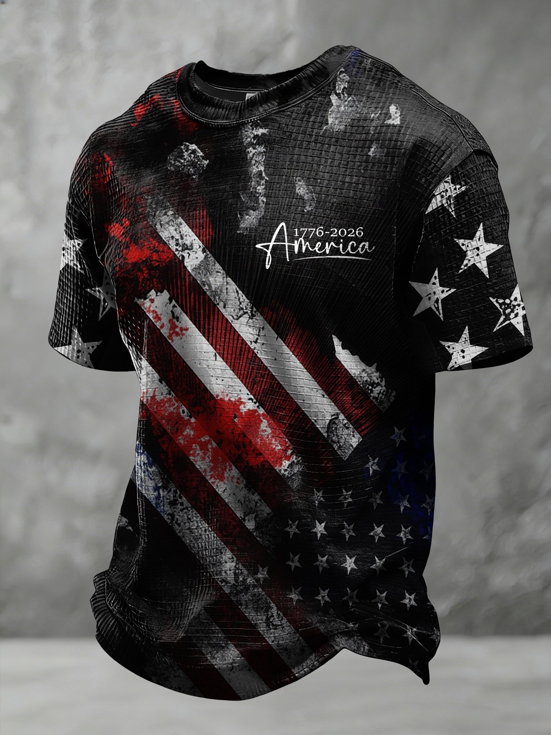 Men's Casual American 250th Anniversary Print T-Shirt