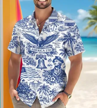 Men's 250th Anniversary Print Hawaiian Shirt