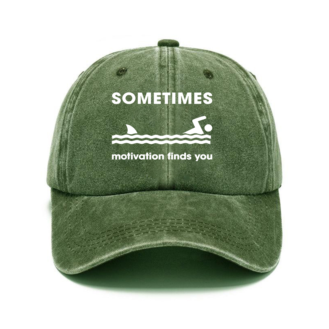 Chased by Motivation Shark Cap | Retro Washed Baseball Cap