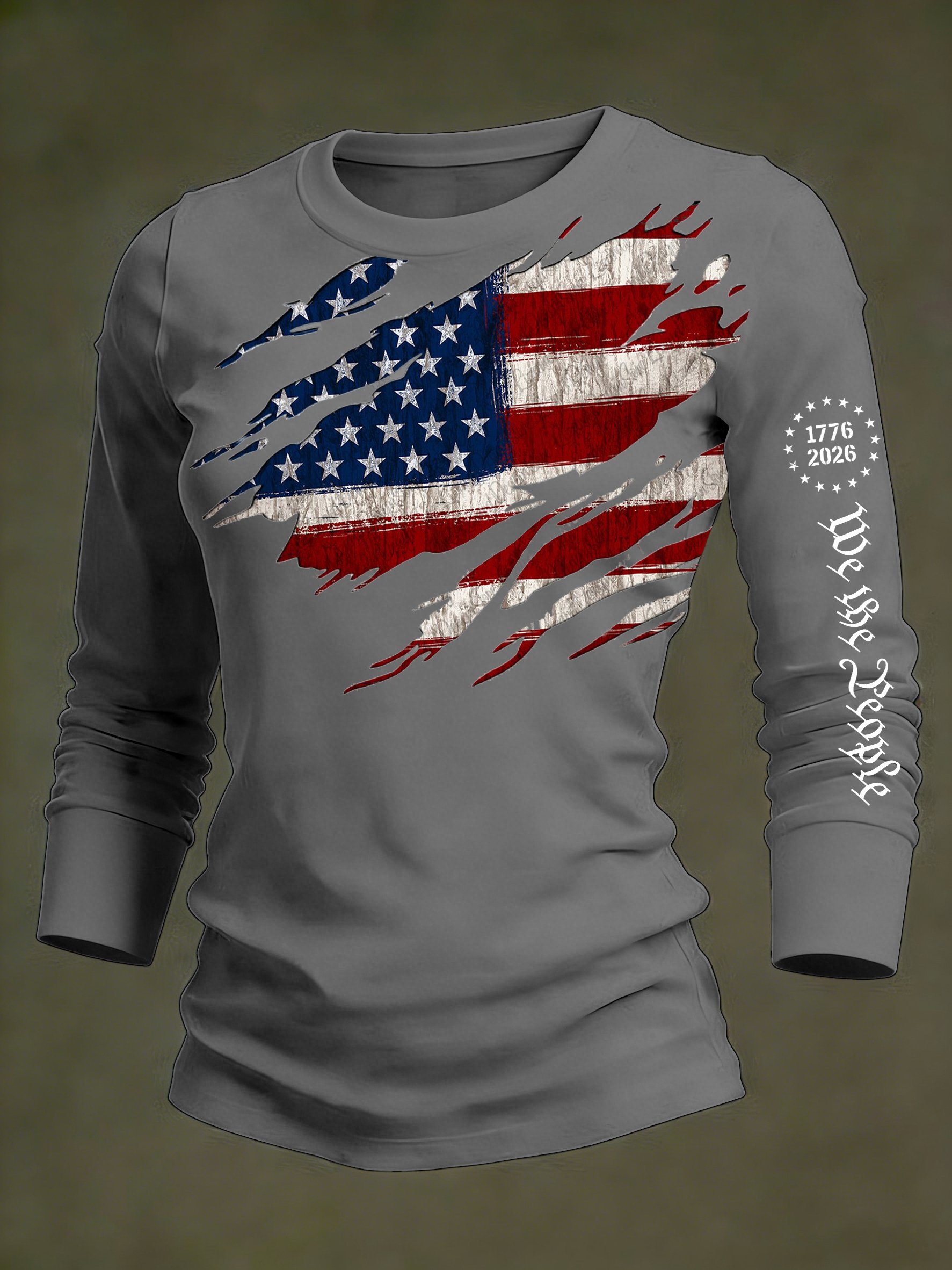 Women's 250th Anniversary National Flag Print Casual Long-Sleeved T-Shirt