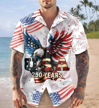 Men's 250th Anniversary Print Hawaiian Shirt