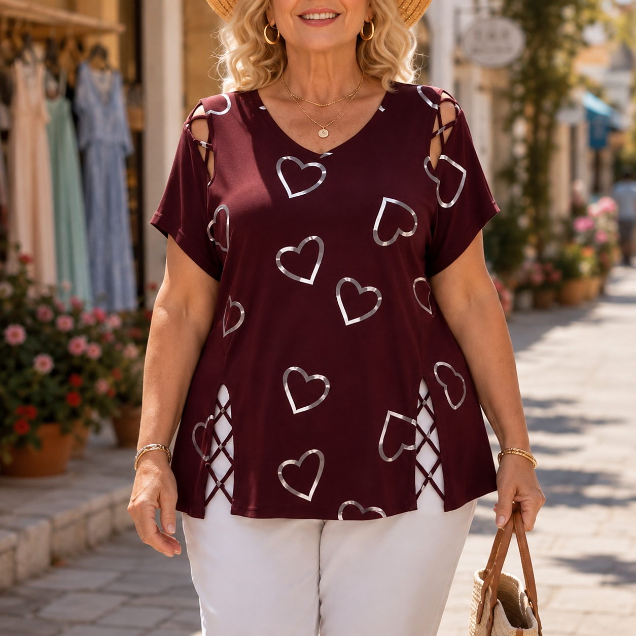 Lace-Up Tee That Shapes Without Squeezing
