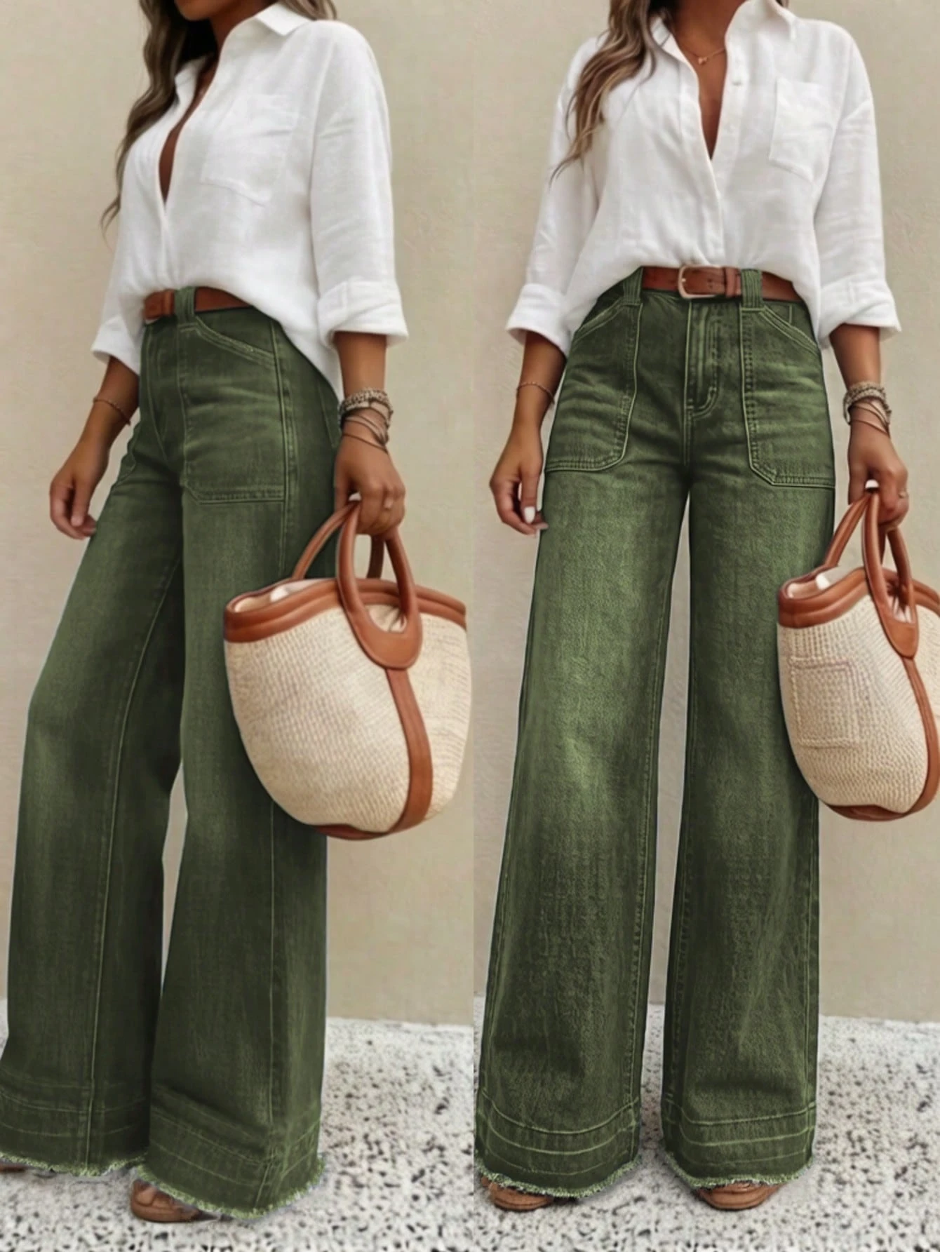 New Women's Cargo Style Wide-Leg Jeans (2026)